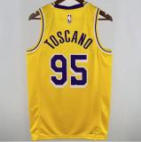 Lakers TOSCANO #95 Yellow NBA Jerseys 24-25