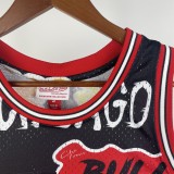 Retro Chicago Bulls Graffiti Red Black #23 JORDAN 1:1 Quality NBA  Season Jerseys 1997-1998