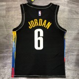 Brooklyn Nets City Edition graffiti Black #6 JORDAN  1:1 Quality NBA  Season Jerseys 2021