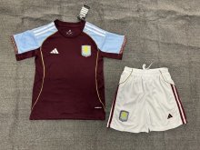 Aston Villa Home Kids  1:1 Quality Soccer Jersey  25-26
