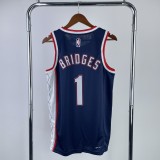 Brooklyn Nets City Edition Blue #1 BRIDGES 1:1 Quality NBA  Season Jerseys 2022