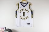 Indiana Pacers  Kids  White #0 HALIBURTON NBA Jerseys