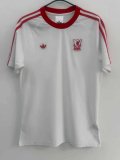 Liverpool T-shirt Retro leisure  White 1:1 Quality Soccer Jersey 26-27