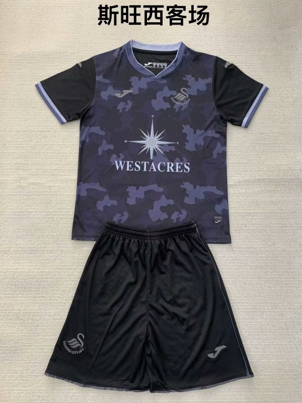 Swansea City away kids 1:1 Quality Soccer Jersey  24-25