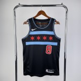 Retro Chicago Bulls  City Edition Black #8  LIVINE 1:1 Quality NBA  Season Jerseys 2019