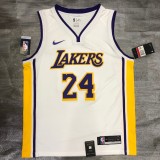 Los Angeles Lakers Kobe #24 BRYANT  White V-neck 1:1 Quality NBA Season Jerseys