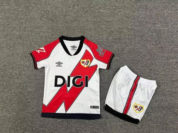 Rayo Vallecano Home Kids 1:1 Quality Soccer Jersey   25-26