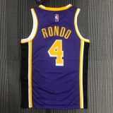 Los Angeles Lakers  75 year Jordan Pruple #4 RONDO 1:1 Quality NBA Season Jerseys