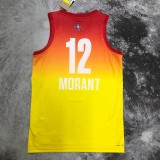 Memphis Grizzlies ALL-STAR Yellow #12 MORANT 1:1 Quality NBA Jerseys 2023