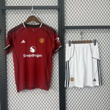 Manchester United  Home  With Pants Sets  fans black 1:1 Quality Soccer Jersey   25-26