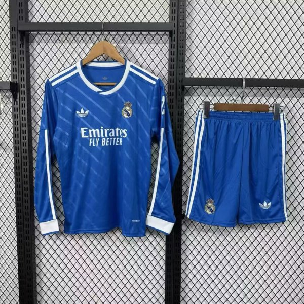 Real Madrid Third Away Long  With Pants Sets  Fans  1:1 Quality Soccer Jersey    25-26