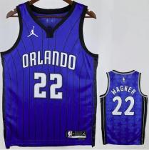 Magic WAGNER #22 Sapphire Blue NBA Jerseys Hot Pressed  24-25