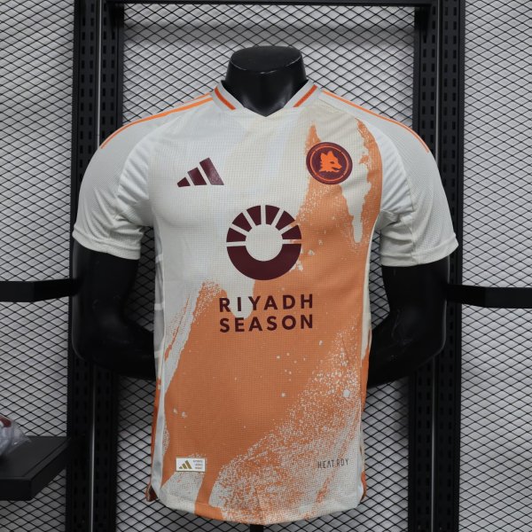 Roma away Player （with logo ）1:1 Quality Soccer Jersey  24-25