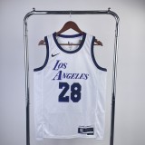 Los Angeles Lakers City Edition   White  #28 HACHIMURA 1:1 Quality NBA Season Jerseys 2023