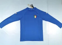 Retro Italy long Home Blue  1:1 Quality Soccer Jersey  2002