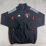 Sao Paulo Windbreaker  Black 1:1 Quality Soccer Jersey  25-26