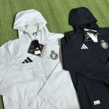 Nassr Windbreaker  Interchange Jacket Black  White 1:1 Quality Soccer Jersey  25-26