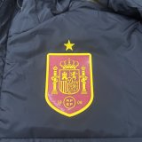 Spain Windbreaker  Cotton clothing Jacket Black  White 1:1 Quality Soccer Jersey  25-26