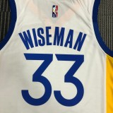 Golden State Warriors White V-Neck #33 WISEMAN1:1 Quality NBA Season Jerseys  75 Year