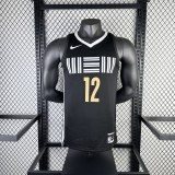 Memphis Grizzlies City Edition Black #12 MORANT 1:1 Quality NBA Jerseys 2024