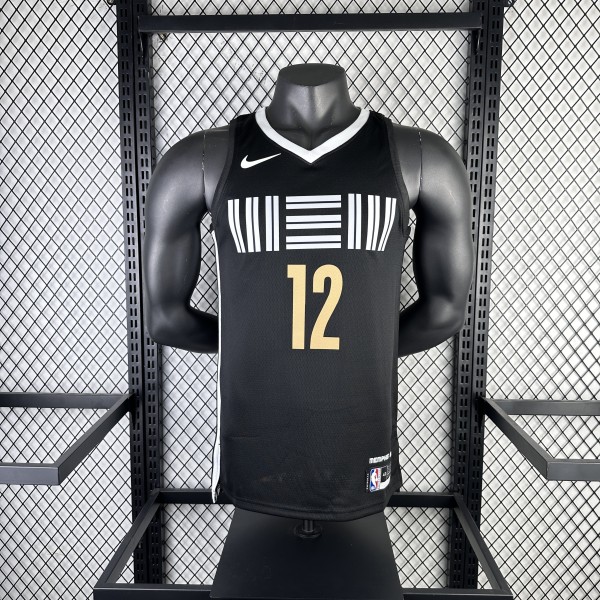 Memphis Grizzlies City Edition Black #12 MORANT 1:1 Quality NBA Jerseys 2024