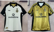 Retro Manchester United two-sided  away  100 year  1:1 Quality Soccer Jersey  2001-2002