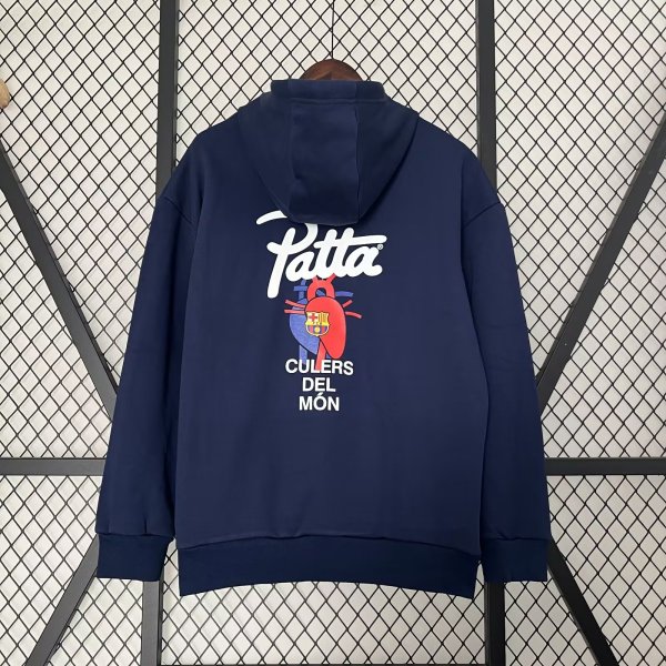 barcelona Hoodie Blue  Jacket  Tracksuit  1:1 Quality Soccer Jersey  25-26