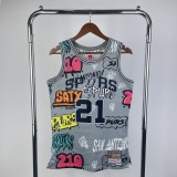 San Antonio Spurs Retro Graffiti #21 DUNCAN  1:1 Quality NBA  Season Jerseys 1998-1999