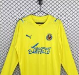 Retro  Villarreal  Home Long Sleeve  Fans 1:1 Quality Soccer Jersey   2008-2009