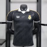 Retro Real Madrid  Polo Fans Black 1:1 Quality Soccer Jersey  25-26