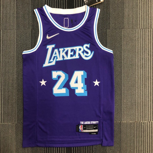 Los Angeles Lakers 75 Year City Edition Kobe #24 BRYANT Purple  NBA Jerseys