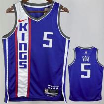 Kings FOX #5 Blue City Edition NBA Jerseys 24-25
