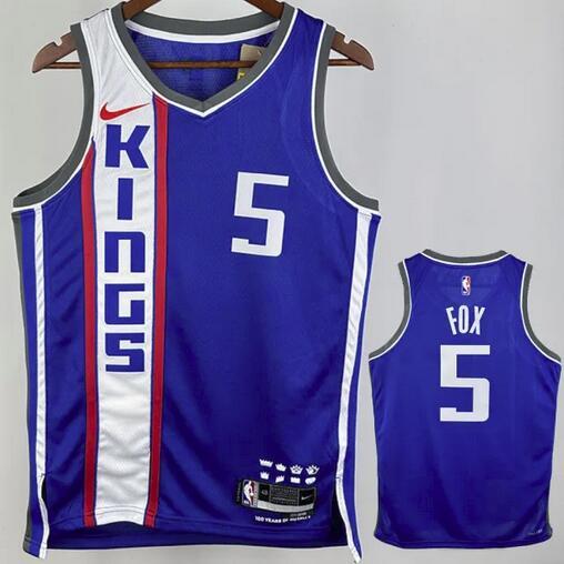 Kings FOX #5 Blue City Edition NBA Jerseys 24-25