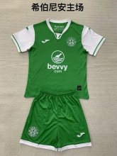 Hibernian F.C home kids 1:1 Quality Soccer Jersey  24-25