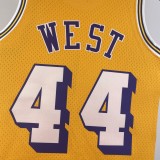 Los Angeles Lakers  Yellow #44 WEST 1:1 Quality NBA  Season Jerseys 1971-1972