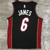 Miami Heat Black 6 James  V-neck  NBA Jerseys