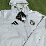 Nassr Windbreaker  Interchange Jacket Black  White 1:1 Quality Soccer Jersey  25-26