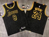 Los Angeles Lakers Kobe #8 #24 BRYANT  Black  snake pattern  NBA Jersey
