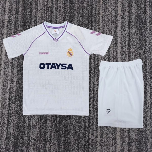 Retro Real Madrid Kids Home Fans  1:1 Quality Soccer Jersey   1990-1991-1992