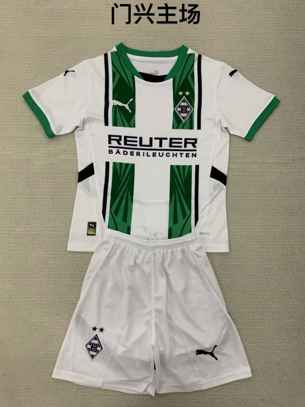 Monchengladbach  Home  kids 1:1 Quality Soccer Jersey   24-25