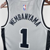 San Antonio Spurs Grey #1 WEMBANYAMA 1:1 Quality NBA  Season Jerseys 2021