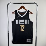Memphis Grizzlies City Edition Black #12 MORANT 1:1 Quality NBA Jerseys 2024