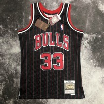 Chicago Bulls Black stripe #33 PIPPEN 1:1 Quality NBA  Season Jerseys  1991