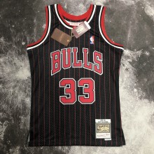 Chicago Bulls Black stripe #33 PIPPEN 1:1 Quality NBA  Season Jerseys  1991