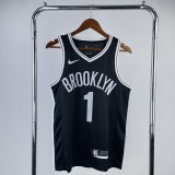 Brooklyn Nets  V-neck Black #1 BRIDGES 1:1 Quality NBA  Season Jerseys
