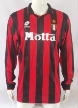 Retro AC Milan Home Long Sleeve 1:1 Quality Soccer Jersey  1993-1994