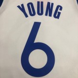 Golden State Warriors White V-Neck  #6 YOUNG1:1 Quality NBA Season Jerseys 2020