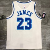Los Angeles Lakers White Latin Night 23 James  round neck  NBA Jerseys