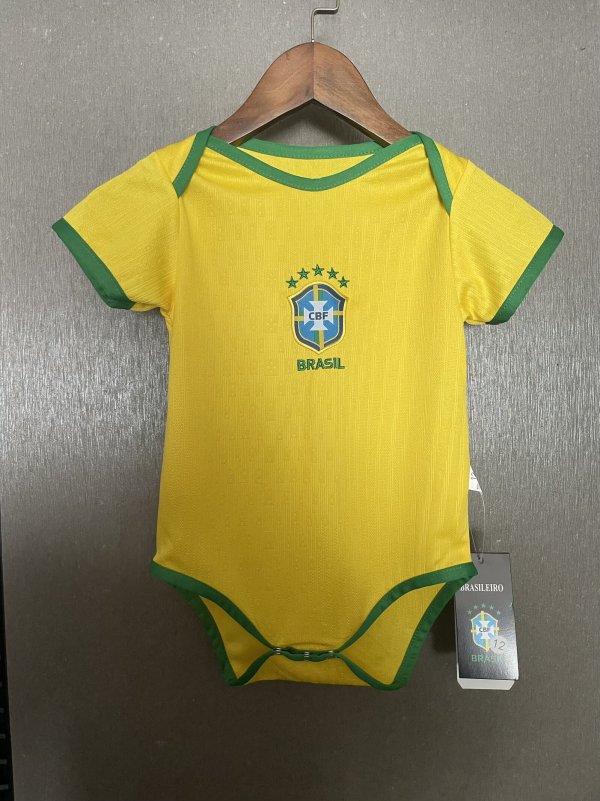 Brazil Home  Baby 1:1 Quality Soccer Jersey   25-26