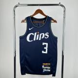 Los Angeles Clippers City Edition Black #3 PAUL 1:1 Quality NBA  Season Jerseys 2024